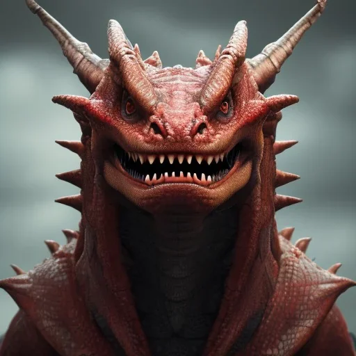 red dragon, dragon portrait, portrair, dragon head, dragon face, big eyes, fangs, dragon with horns, 8k resolution, high-quality, fine-detail, fantasy, incredibly detailed, ultra high resolution, 8k, complex 3d render, cinema 4d