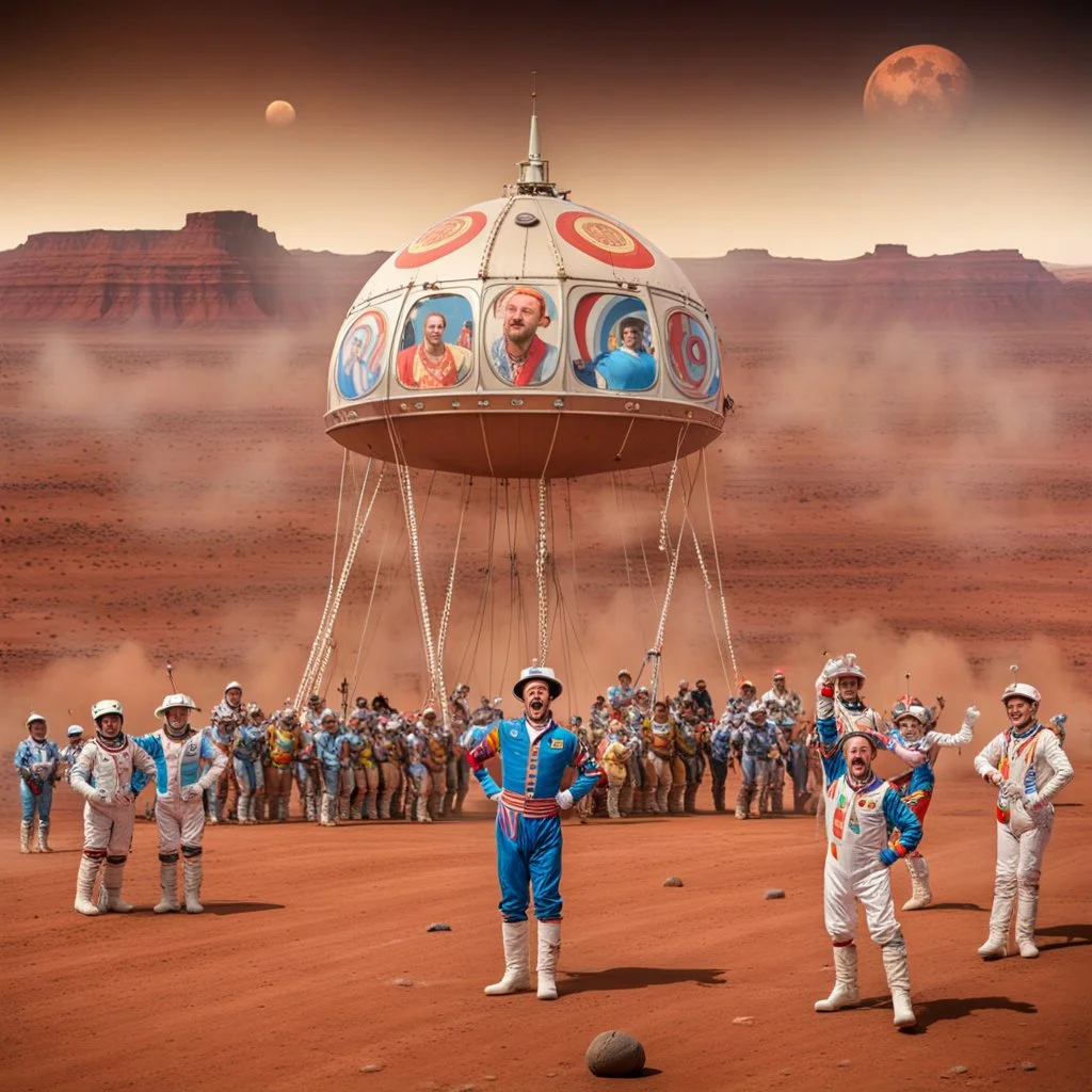 The Ringling Brothers Circus performs its first show on the surface of Mars.