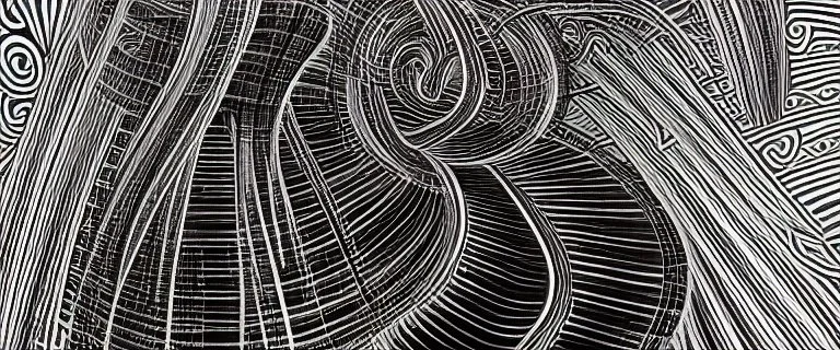 line drawing, of a beautiful realistic graceful dancing woman, made exclusively of music symbols, background is horizontal parallel lines like staffs and piano keys at bottom, symbols are discernible, overall exquisitely detailed, elegant, extremely intricate, high definition, dope, innovative, line art, contemporary art, fractal pencil drawing,