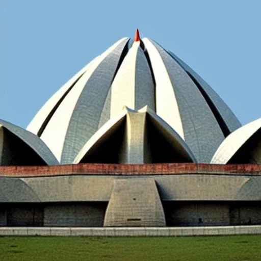 brutalist-style lotus temple