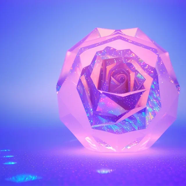 transparent crystal rose, crystallized,Holographic Simulation, cinema lighting, cinema 4d, octane render, 3d render, incrate detailed,fantasy art, photo realistic, shinening light,moonstone crystal bird, iresendent, shine, epic