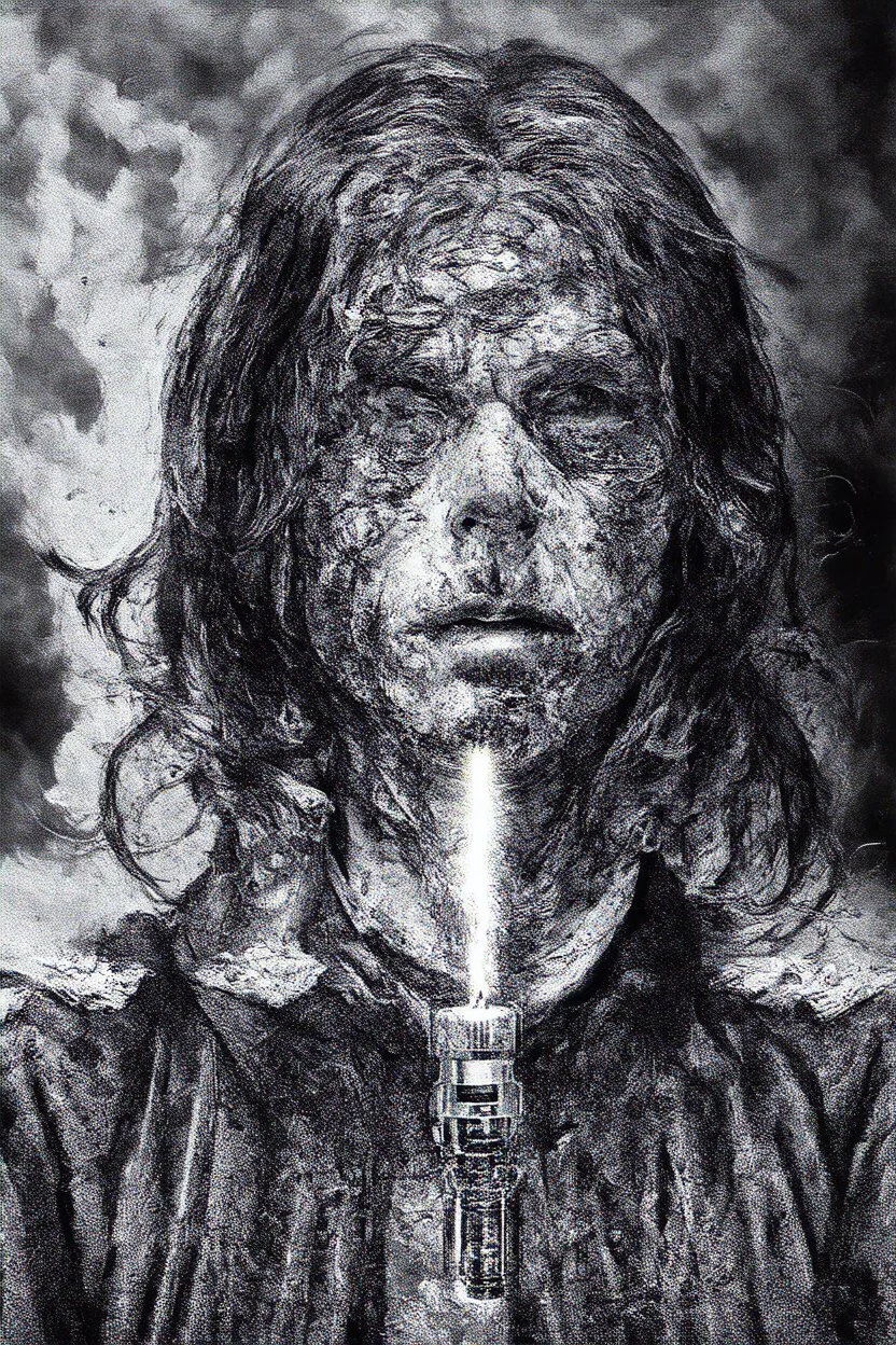 face melting light saber candle chart pixels INFINATE MONEY GLITCH in the style of surrealism black and white