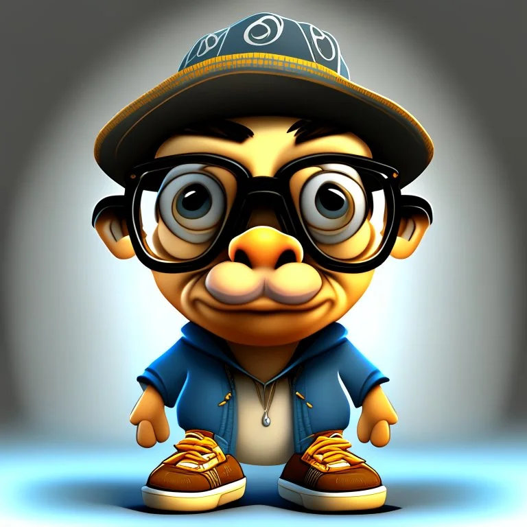 3D, cartoon, Gustavo Petro, full body, shoes, hat