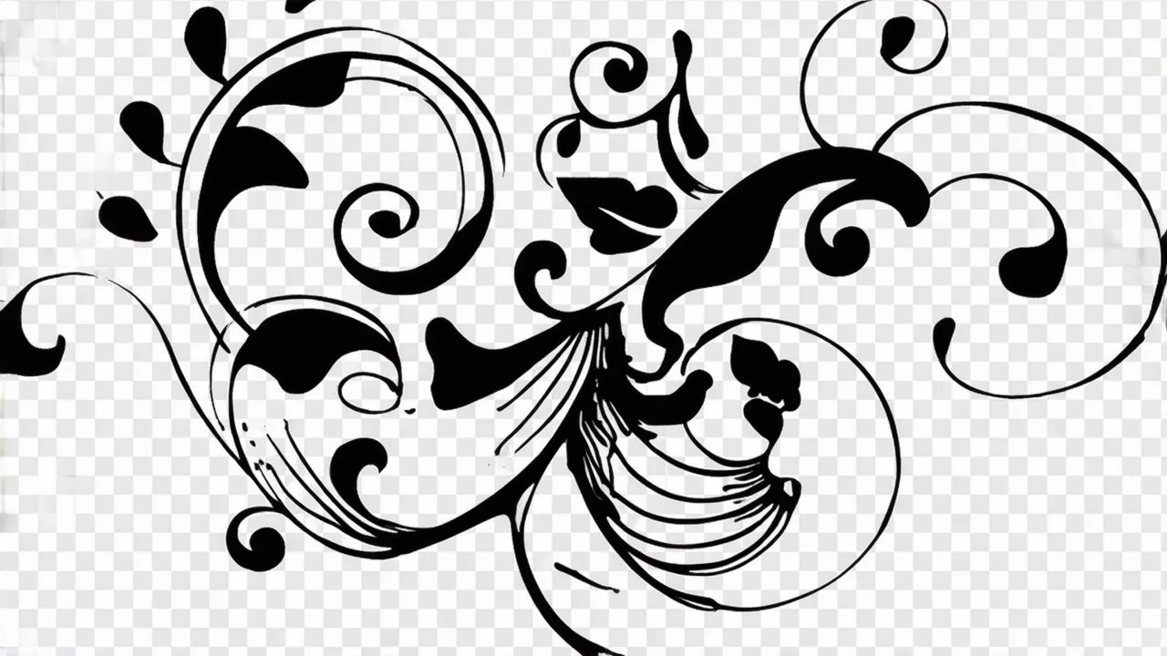 tracery of bones, flowers and skulls, black and white, minimalistic