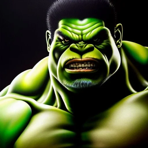 Ultra detailed fullbody Portrait in oil on canvas of epic drawing of Japanese Ogre Hulk,intense stare,extremely detailed digital painting, extremely detailed face,crystal clear Big eyes, mystical colors ,perfectly centered image, perfect composition, rim light, beautiful lighting,masterpiece,8k, stunning scene, raytracing, anatomically correct, in the style of robert e howard and Ken Kelley and Ohrai Noriyoshi and Simon Bisley and tomzj1