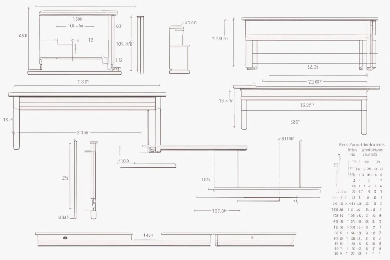 Desk with the following measurements