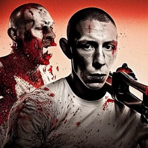 Georges st pierre with a shotgun in a zombie apocalypse context