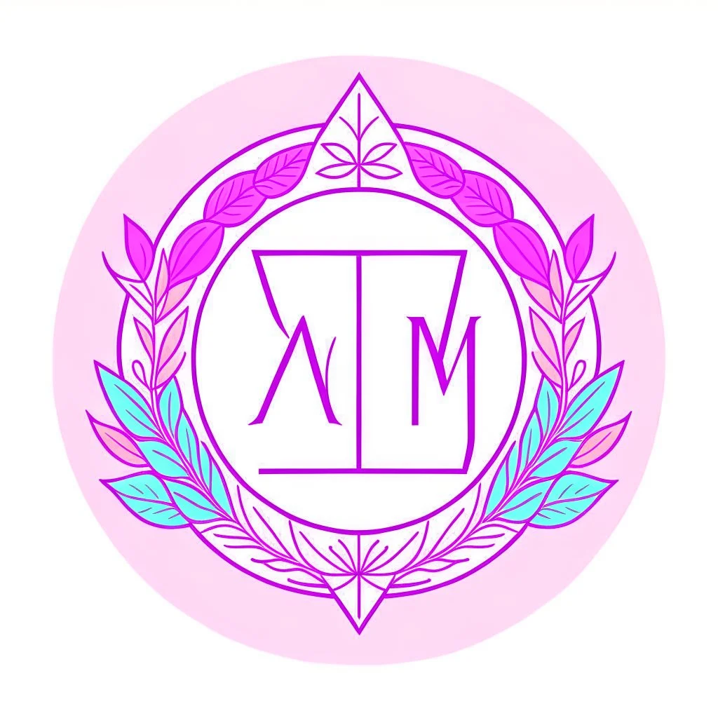 "GH&M" logo, pastel colors