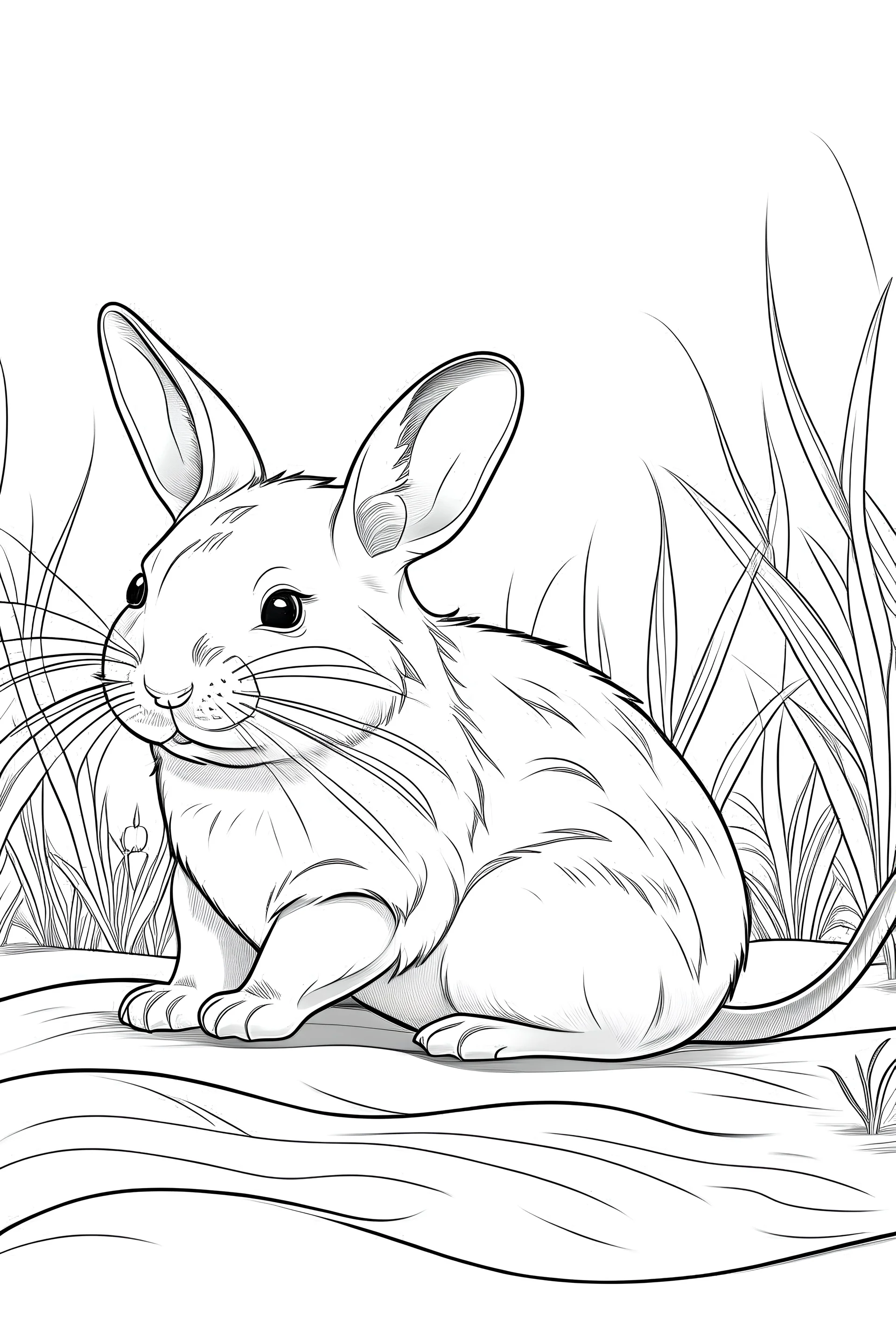 outline chinchillas on land, coloring pages, white background, sketch style, full body, only use online, style, clean line art, white background, no shadows a clear and well outline