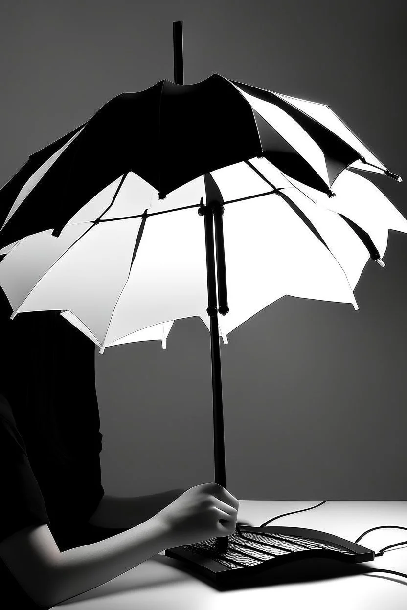 gaming lamp inspired by umbrella, modern design,black and white color