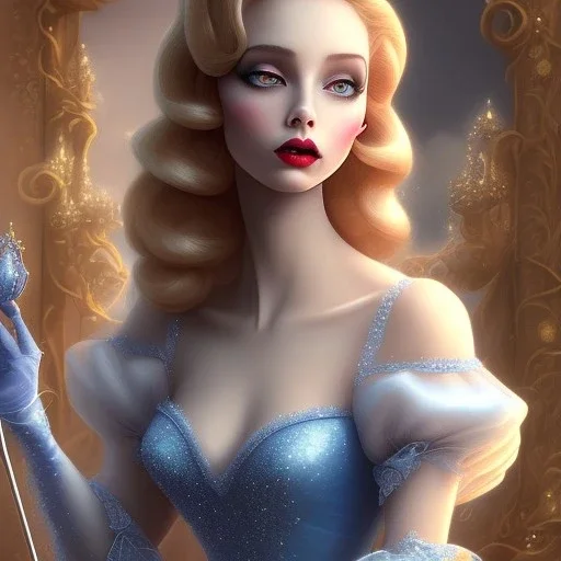 extrem tim burton style cinderella, ultra detailed,