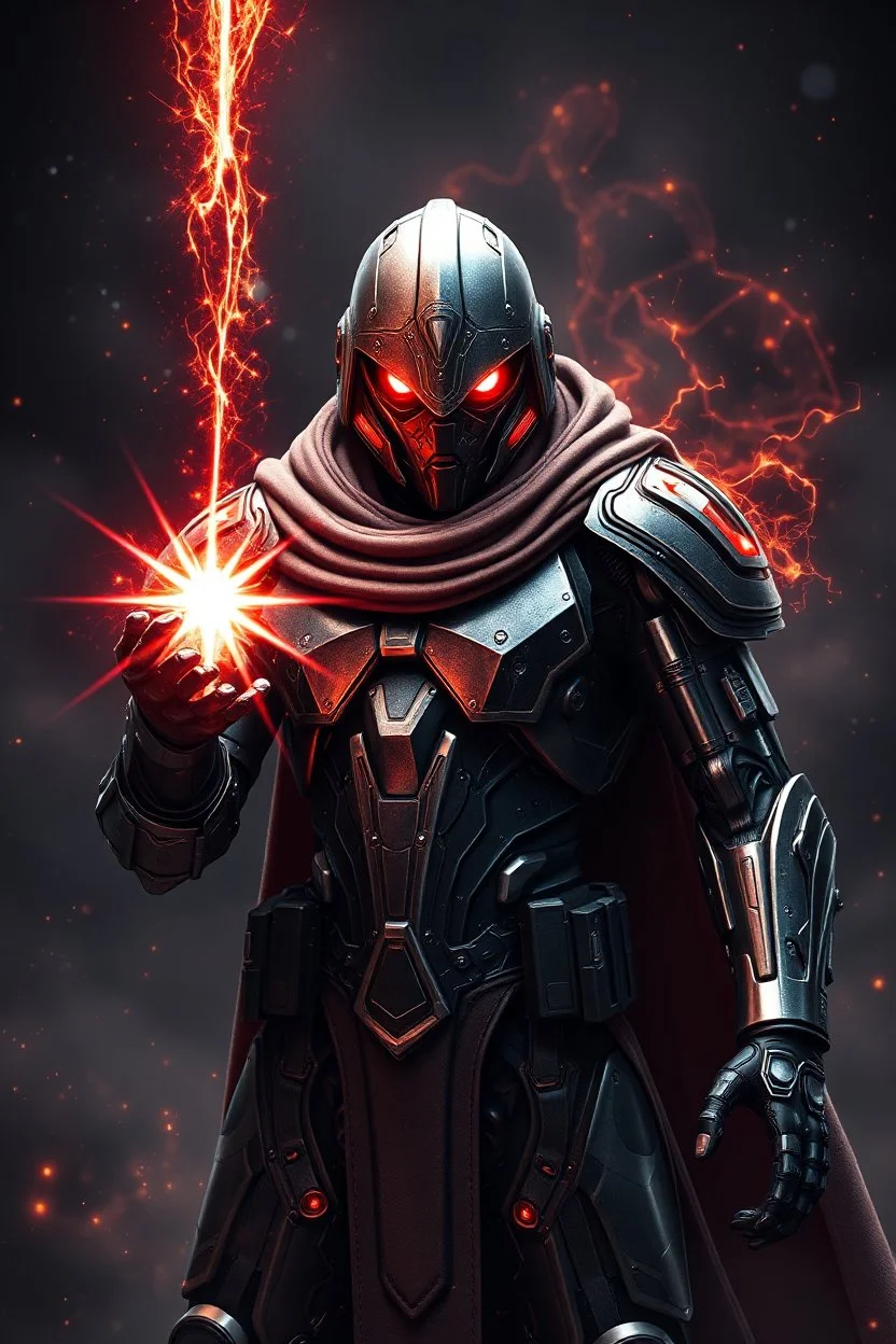 photorealistic soldier assassin robot android cosmic star power magician