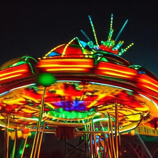 Turtle at night in amusement park