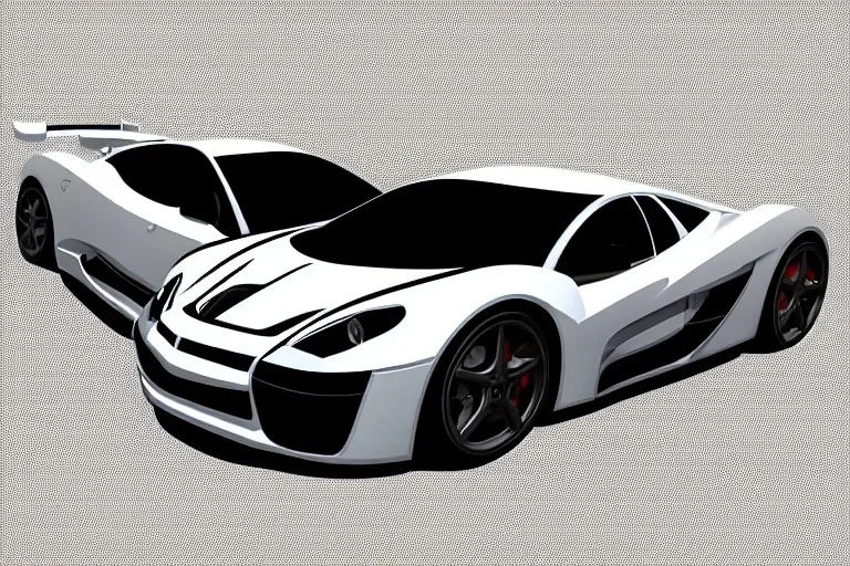 Car Supercar Vector 3d rendering Vector collage