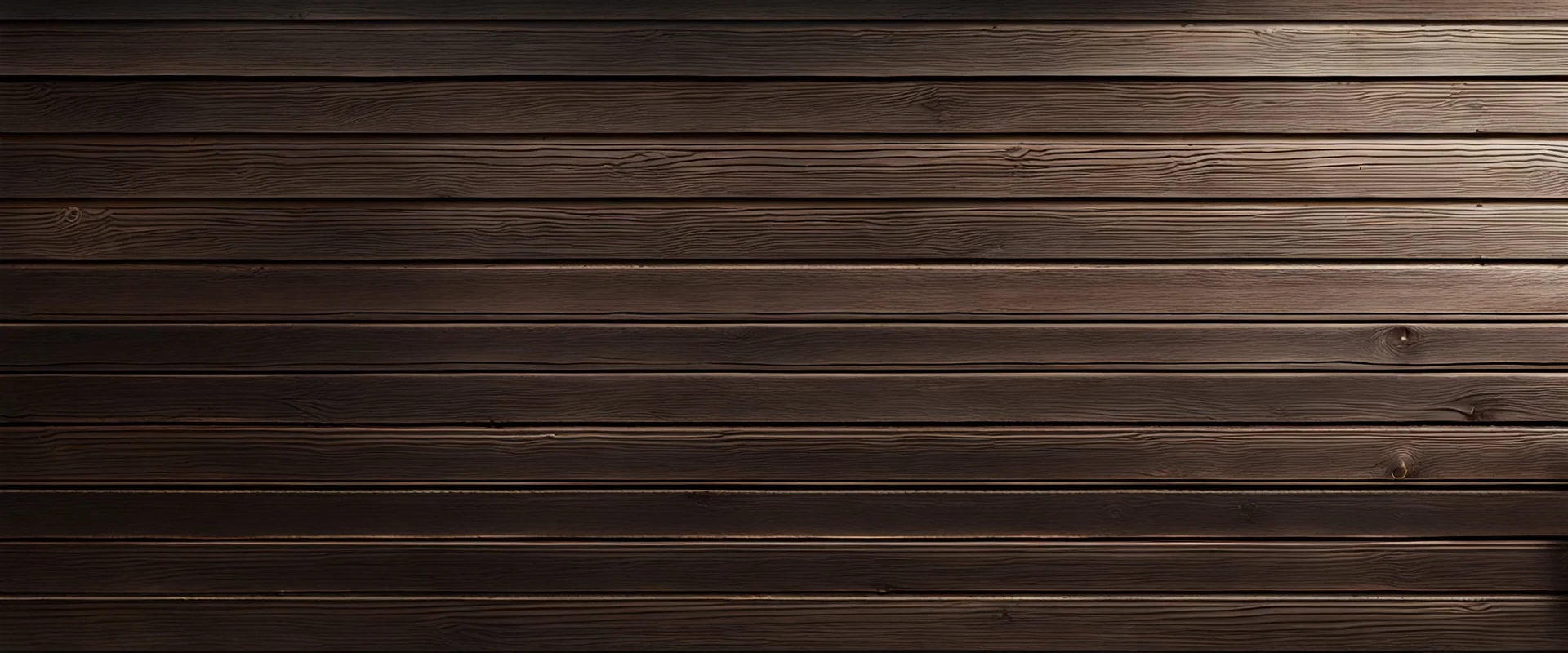 horizontal wooden planks painted dark brown, no gaps