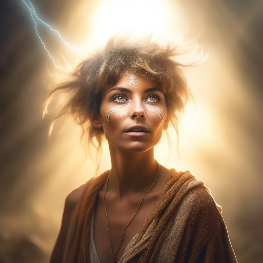 portrait of brown hippie pixie hovering in the underground grove sparkling light dust, in the style of dali, 8k, down-light, soft light, depth of field, photo realism, trending on art station, high detail, smoke and fog