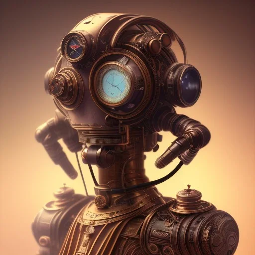 composition,portrait painting of a steampunk robot,steampunk center, ultra realistic, concept art, intricate details, eerie highly detailed, shiny, smooth, studio quality, octane render, Surrealism, Triadic colour scheme,glow-stick, ambient lighting,nightclub lighting, polaroid, 100mm, --ar 1:1 --v4