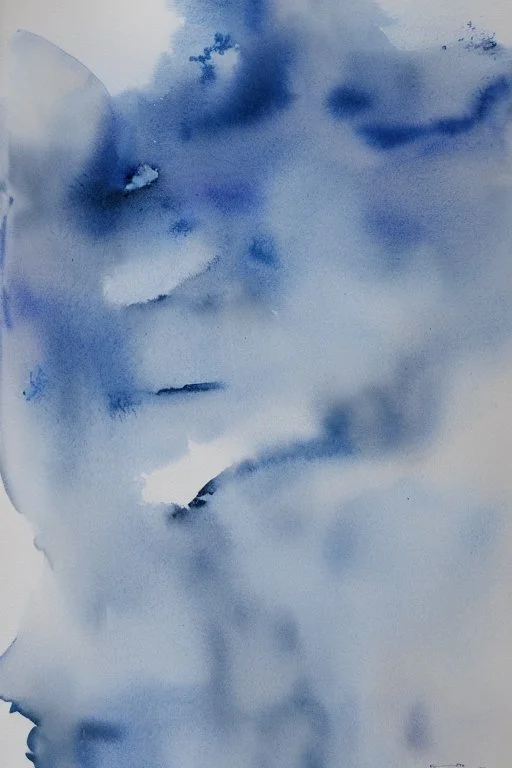 Abstract wet watercolour, grey blue