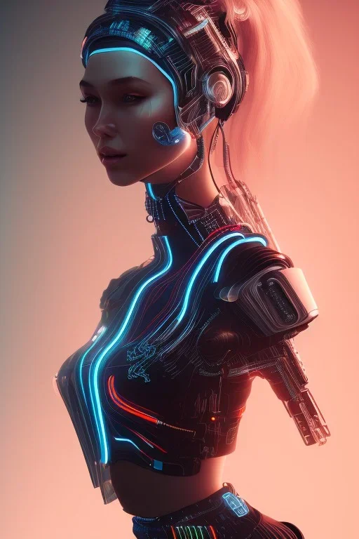 cyberpunk, head, women, portrai, tron