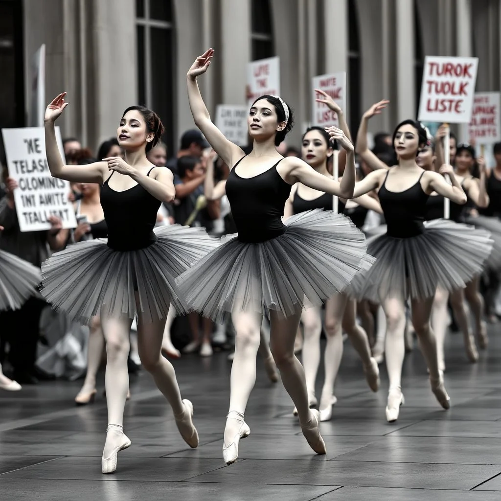 Ballerinas going on strike.