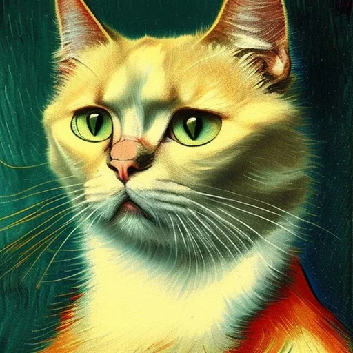 Portrait of a cat by Van Gogh