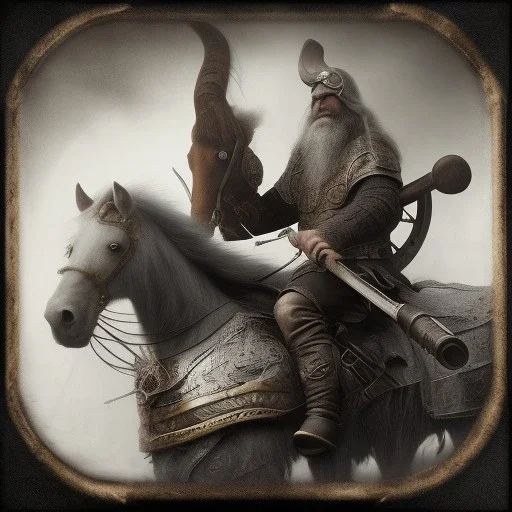 an old viking riding a zombie horse, scary, steam punk, realistic, made in octane, cinematic, ultra-realistic, extremely detailed octane rendering, 8K, VRAY Super Real ar 2:3, dof photorealistic futuristic 50mm lens hard lighting dark gray tintype photograph, realistic lighting, sepia color