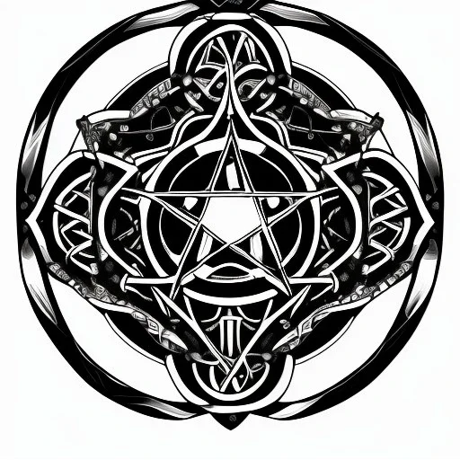 pentacle clipart black and white