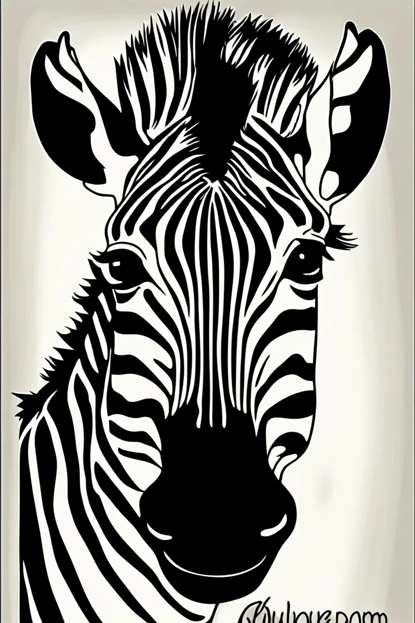 coloring page for kids, ZEBRA, thick outline, low details, no shading, no color