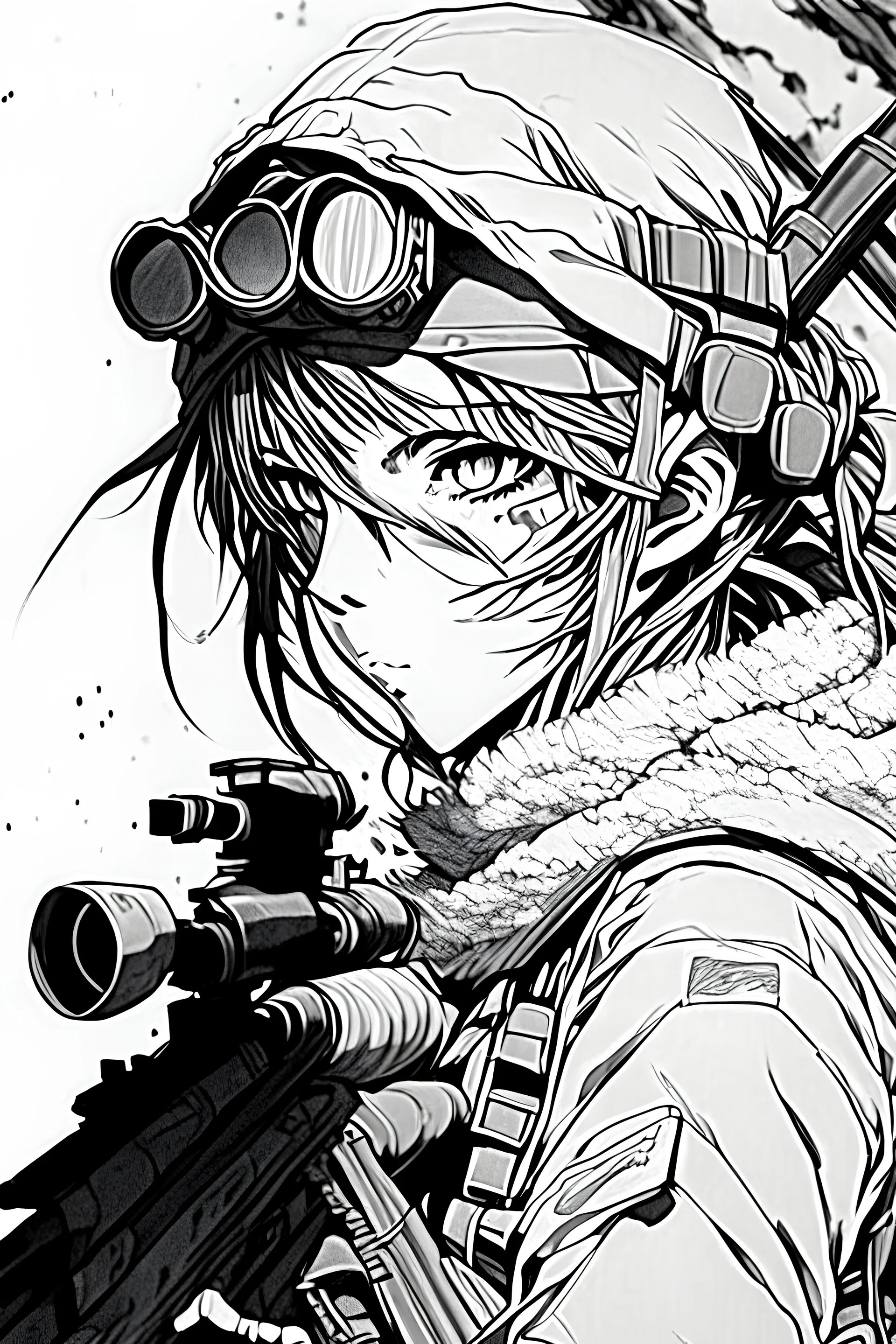 manga drawing of a sniper