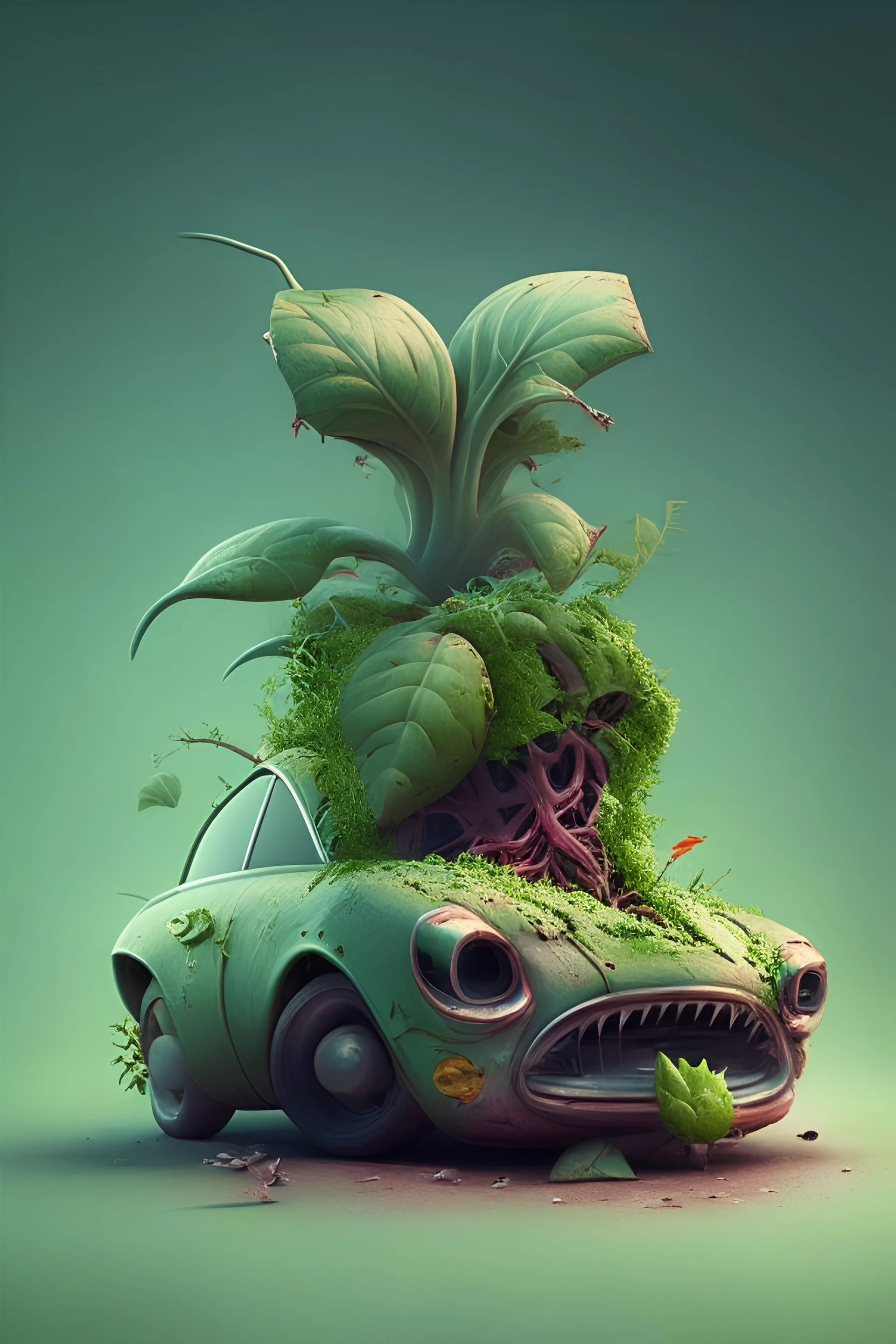 car eating plant