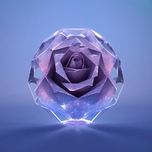 transparent crystal rose, crystallized, cinema lighting, cinema 4d, octane render, 3d render, incrate detailed,fantasy art, photo realistic, shinening light,moonstone crystal bird, iresendent, realistic, shine, epic