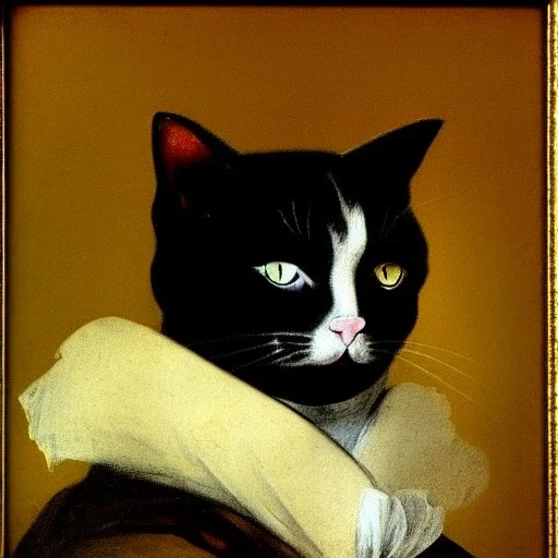 portrait of a cat Francisco de Goya Style