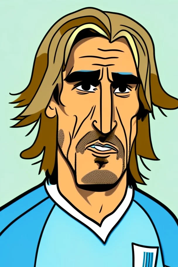 Gabriel Batistuta Argentine football player cartoon 2d