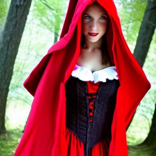 gorgeous, big buxomed red riding hood