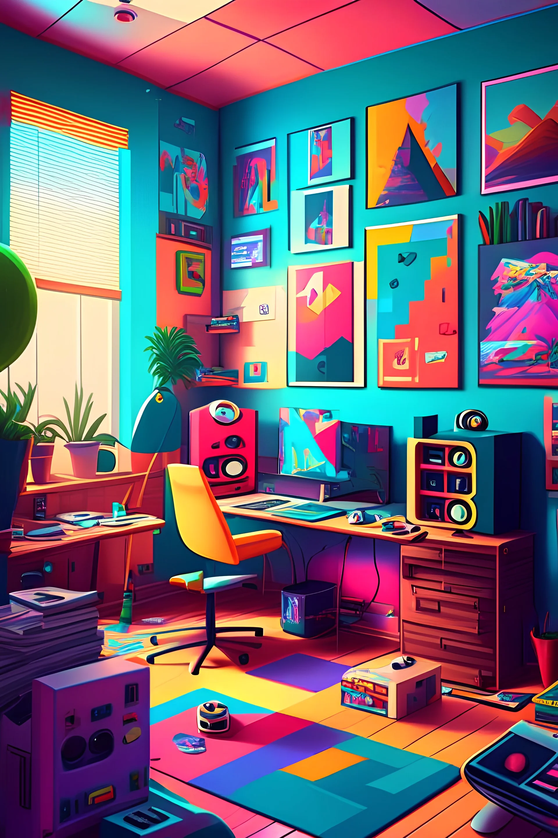 renkli ve pozitif bir ofis , oyunlarla dolu bir ofis
