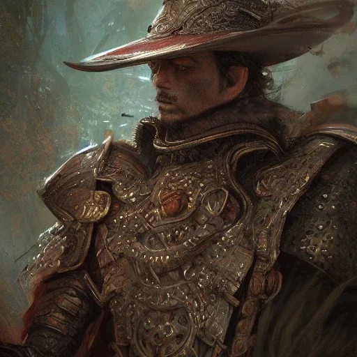 Insanely detailed photograph of an “portrait of an D&D Echo Knight wearing a ivy colored charro”, intricate cowboy hat, stern clear face and hyperdetailed painting by Ismail Inceoglu Huang Guangjian and Dan Witz CGSociety ZBrush Central fantasy art album cover art,8K, hdr, epic, mysterious, ominous, hands focused on a glowing D20, jewelry, motivated