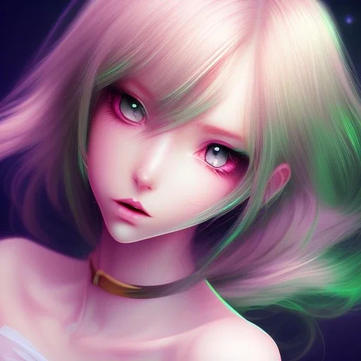 anime girl, beautiful, green eyes