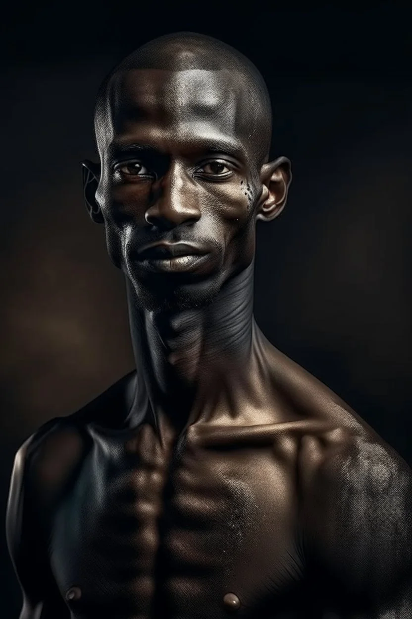 Portrait of a black skinny man, fantasy