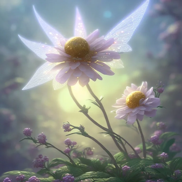 subtle transparent fairy flower in a galactic ambiance, delicate colors, in the foreground, full of details, smooth，soft light atmosphere, light effect，vaporwave colorful, concept art, smooth, extremely sharp detail, finely tuned detail, ultra high definition, 8 k, unreal engine 5, ultra sharp focus