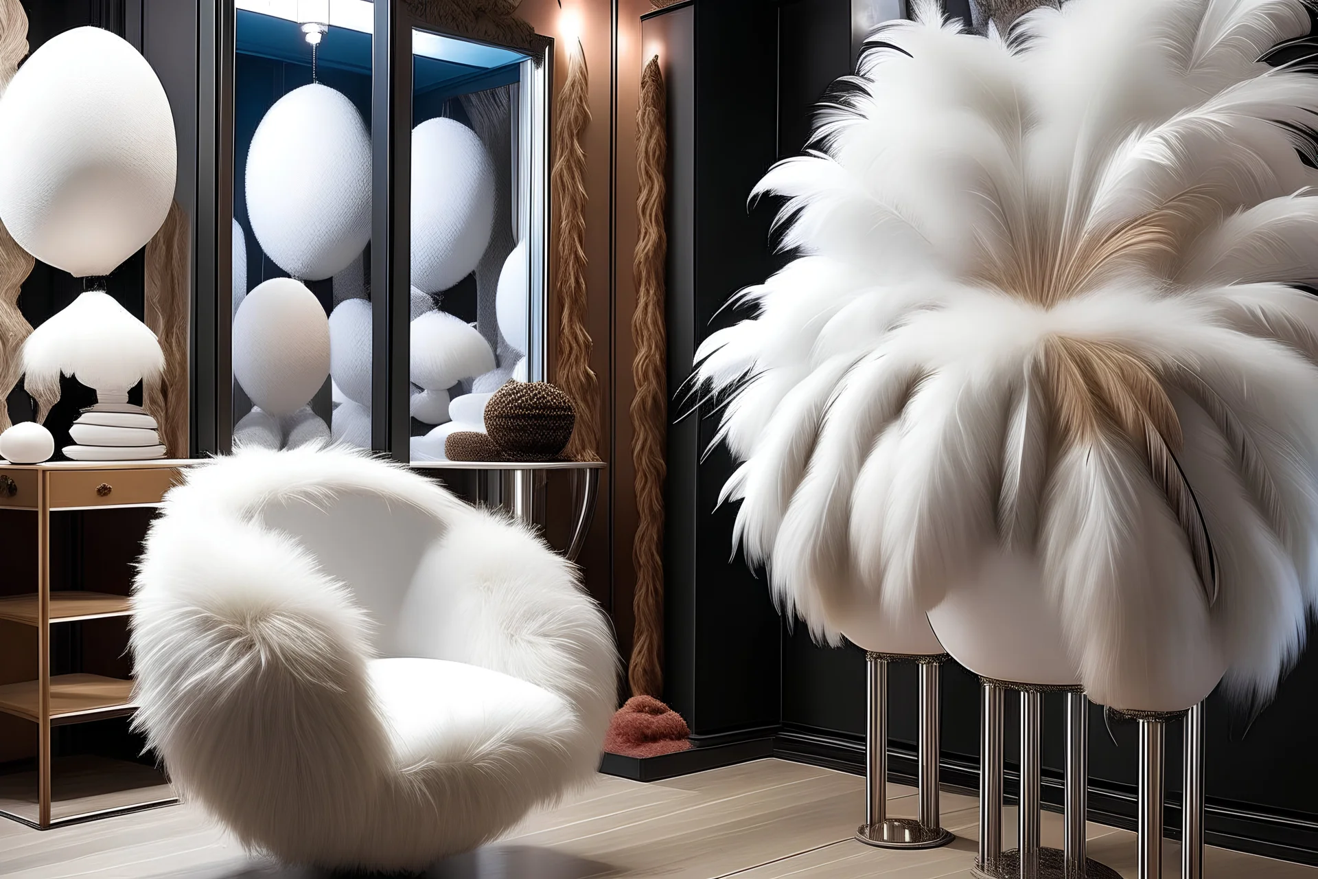 Feather inspired furniture Fashion boutique