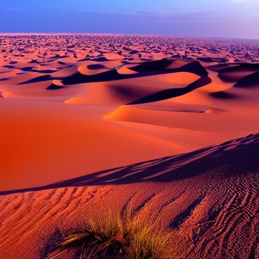 désert du Sahara, coucher de soleil, dune de sable, montagne, rochers