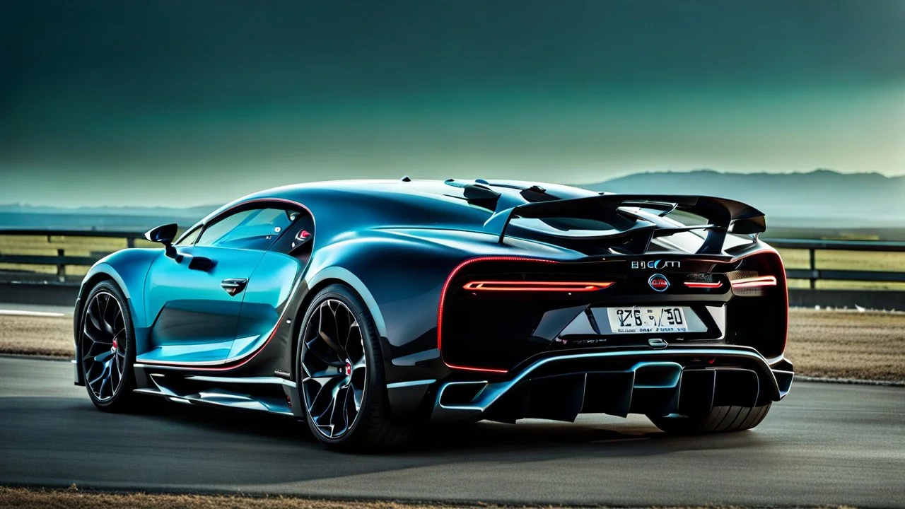 SUV Bugatti Chiron Hyper Sport, desktop wallpaper, 4K, Cinematic, rear view