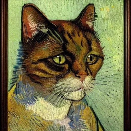 Portrait of a cat by Van Gogh