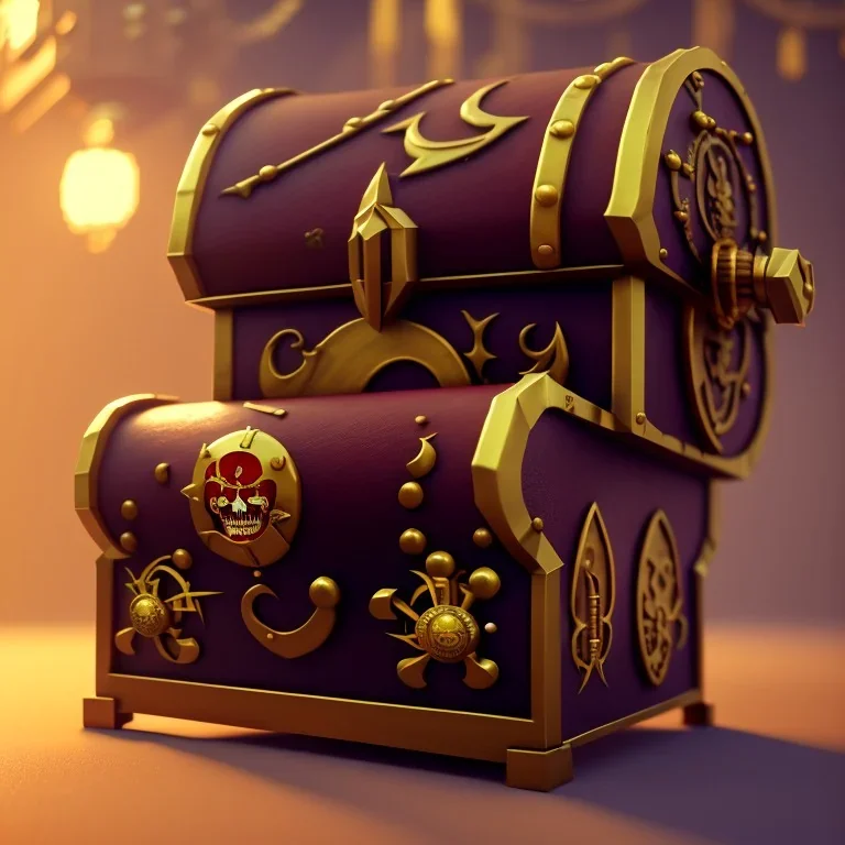 Pirate chest with jewels, steampunk, unreal 5, octane render, cinema4d, dynamic lighting, dramatic lighting, 4k, redshift render, highly detailed, hyper realistic,