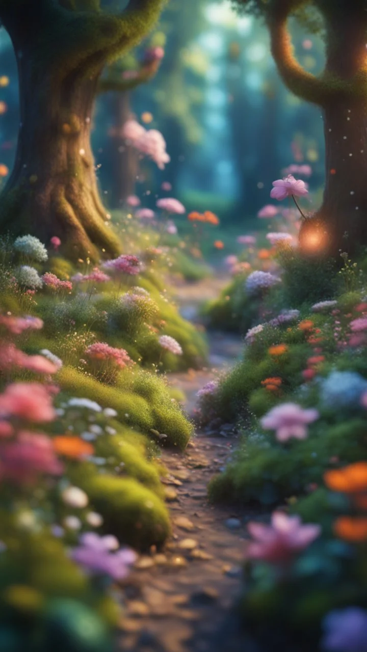 madness dissolves double bind in wonderful enchanted magical forest with amazing variety of plants and flowers,bokeh like f/0.8, tilt-shift lens 8k, high detail, smooth render, down-light, unreal engine, prize winning