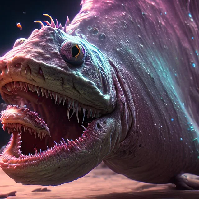 fluid ink angler fish creature, unreal engine 5, 8k resolution, photorealistic, ultra detailed