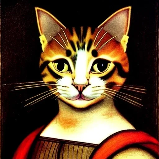 portrait of Cat by Leonardo da Vinci style