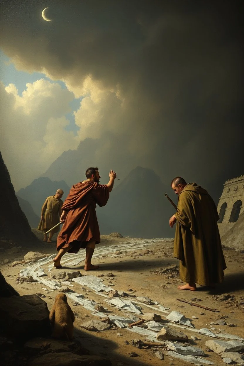 the world is a harsh place but if you behave you can do well, in the style of Nerdrum and Rembrandt