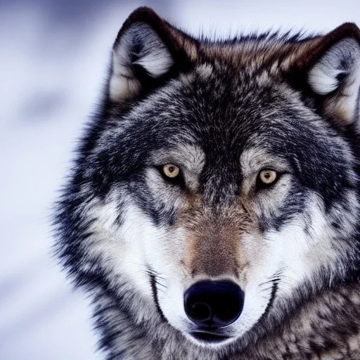 Black and gray wolf