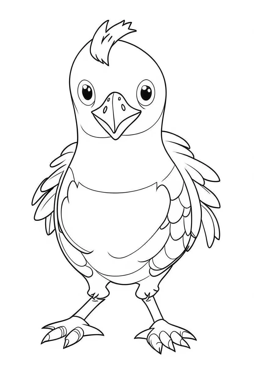 outline art for Chick (Chicken) coloring pages with sitch, white background, Sketch style, full body, only use outline, toddlers style, clean line art, white background, no shadows and clear and well outlined.